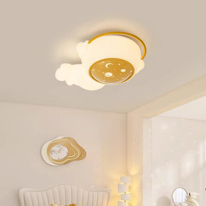 Lustre Plafonnier LED Moderne Art Déco Enfant Astronaute Spationaute PE Fer Pour Salon 