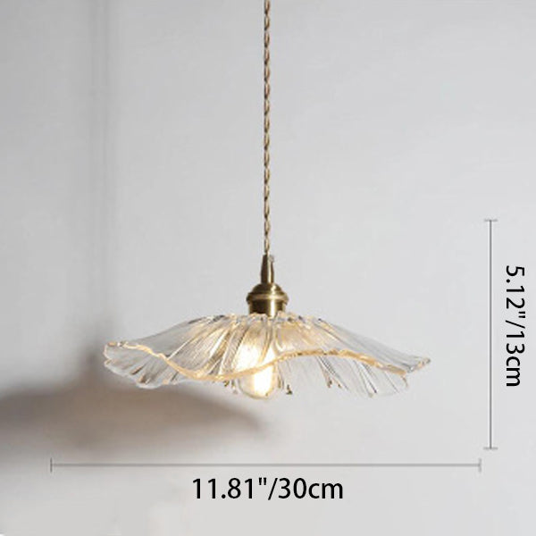 Contemporary Scandinavian Flowers Petals Irregular Round Glass Iron 1-Light Pendant Light For Living Room