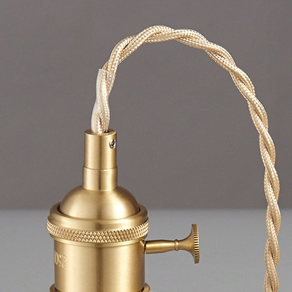 Lustre suspendu contemporain nordique en verre avec boule cylindrique en laiton à 1 lumière pour salon 
