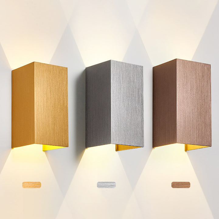 Lampe murale LED en aluminium rectangulaire de simplicité moderne pour salon 