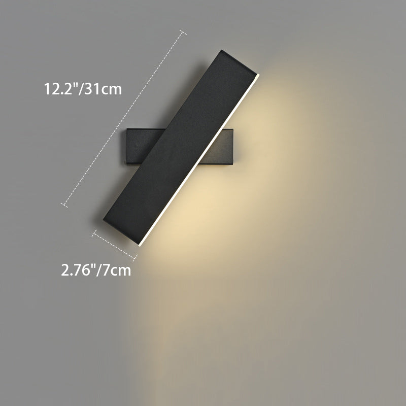 Moderne minimalistische drehbare rechteckige Acryl-Aluminium-LED-Wandleuchte für das Wohnzimmer 