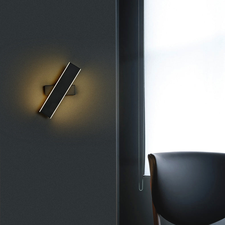 Moderne minimalistische drehbare rechteckige Acryl-Aluminium-LED-Wandleuchte für das Wohnzimmer 