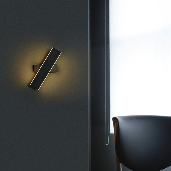 Moderne minimalistische drehbare rechteckige Acryl-Aluminium-LED-Wandleuchte für das Wohnzimmer 