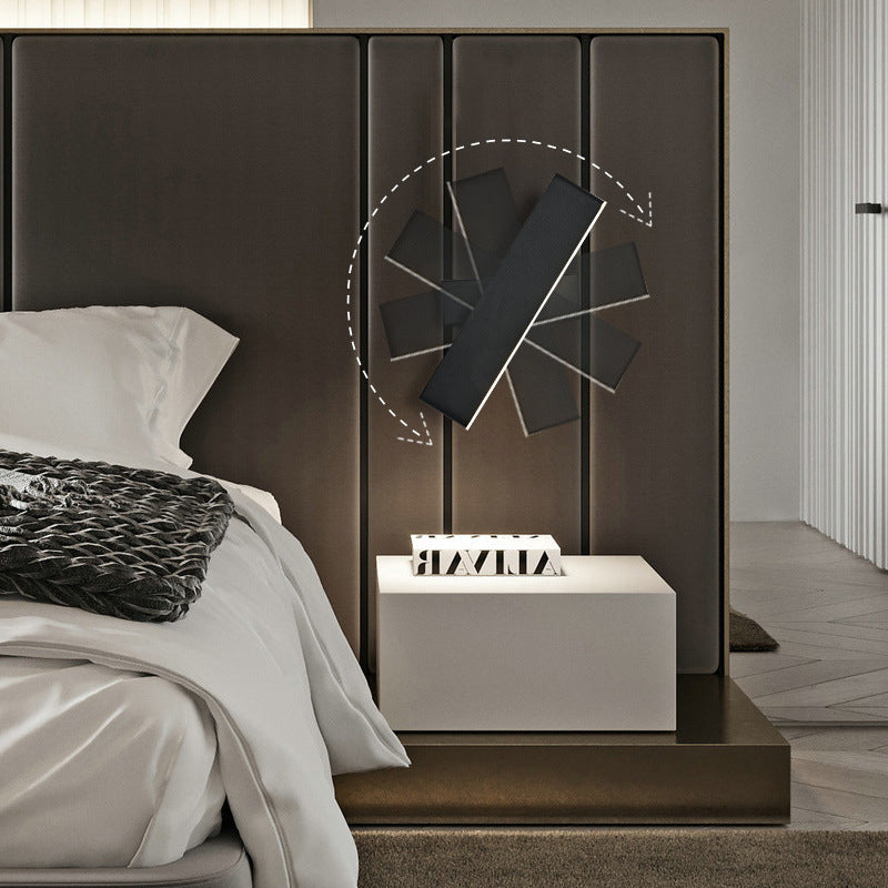 Moderne minimalistische drehbare rechteckige Acryl-Aluminium-LED-Wandleuchte für das Wohnzimmer 