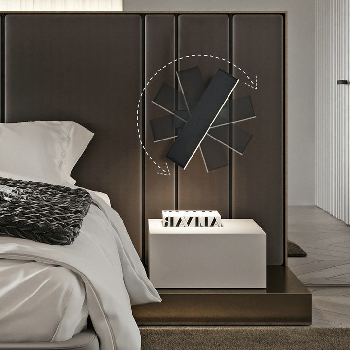 Moderne minimalistische drehbare rechteckige Acryl-Aluminium-LED-Wandleuchte für das Wohnzimmer 