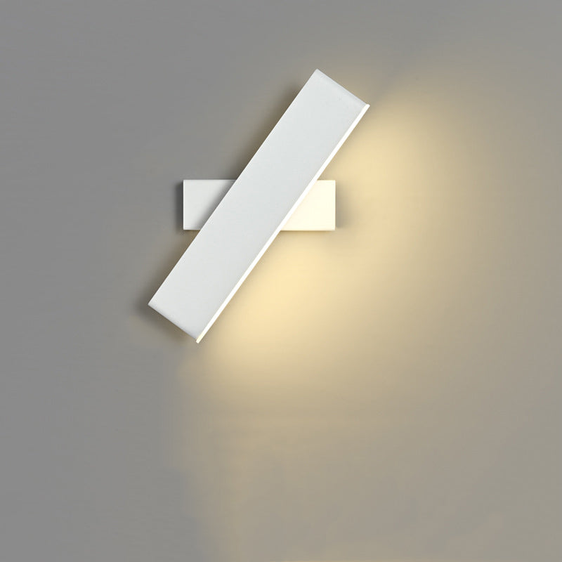 Moderne minimalistische drehbare rechteckige Acryl-Aluminium-LED-Wandleuchte für das Wohnzimmer 