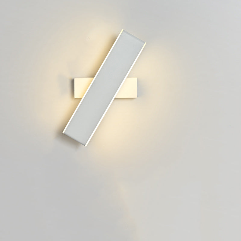 Moderne minimalistische drehbare rechteckige Acryl-Aluminium-LED-Wandleuchte für das Wohnzimmer 