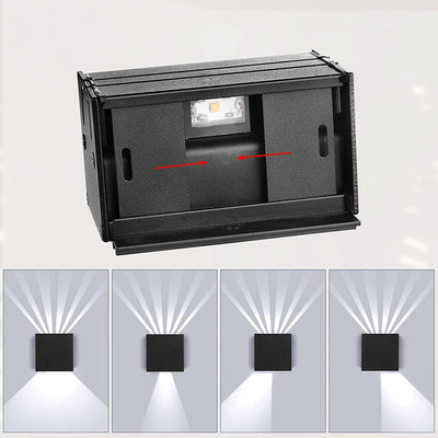 Applique murale LED carrée en aluminium minimaliste moderne pour patio extérieur 