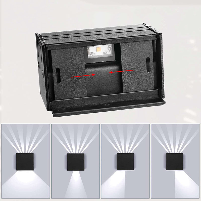 Applique murale LED carrée en aluminium minimaliste moderne pour patio extérieur 
