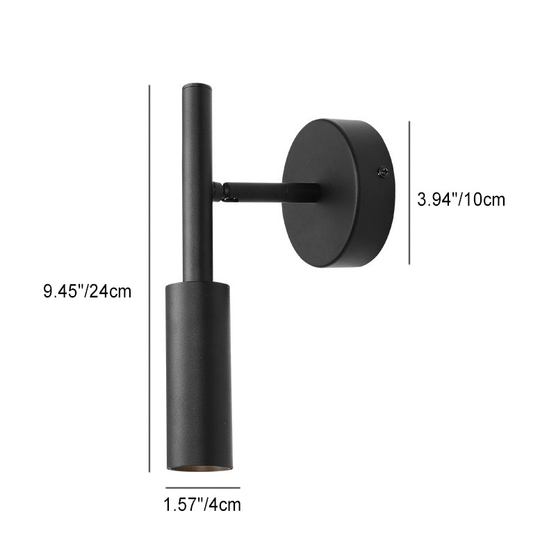 Lampe murale à LED en aluminium cylindrique ronde de simplicité moderne pour salon 