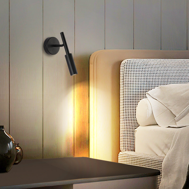 Lampe murale à LED en aluminium cylindrique ronde de simplicité moderne pour salon 