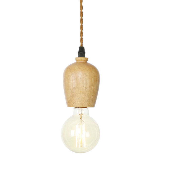 Moderne Einfachheit Dreieck Zylinder Runde Glas Holz Eisen 1-Licht Pendelleuchte für Wohnzimmer 