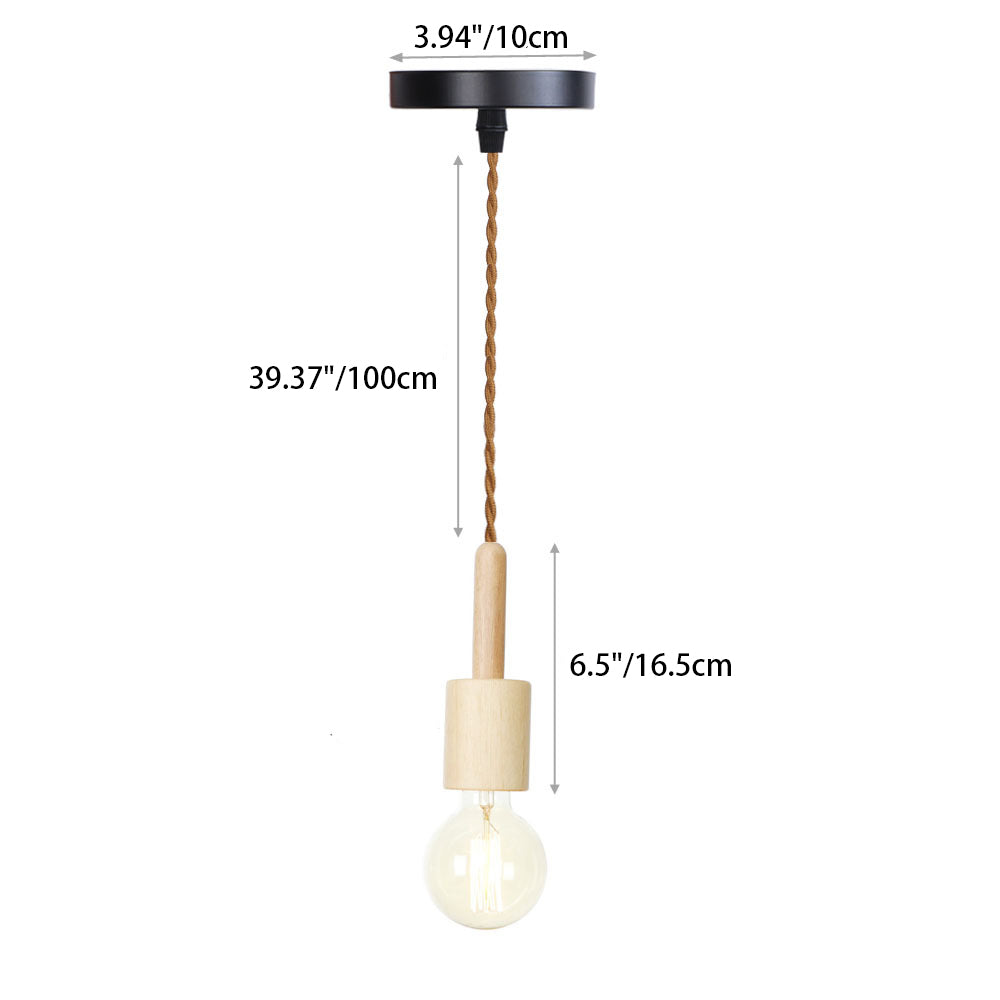 Moderne Einfachheit Dreieck Zylinder Runde Glas Holz Eisen 1-Licht Pendelleuchte für Wohnzimmer 