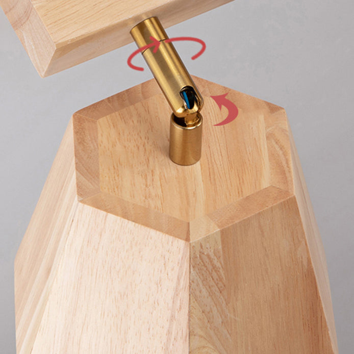 Plafonnier semi-encastré contemporain scandinave hexagonal en bois de caoutchouc 1/2/3/4/5 lumières pour chambre 