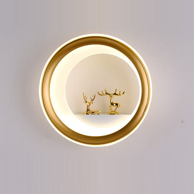 Tradicional Chino Redondo Maceta Ciervo Torre Perfume Cisne Globo Acrílico Hardware LED Aplique de Pared para Dormitorio 