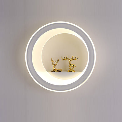 Tradicional Chino Redondo Maceta Ciervo Torre Perfume Cisne Globo Acrílico Hardware LED Aplique de Pared para Dormitorio 