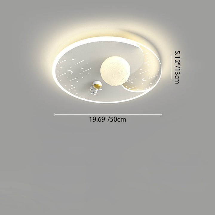 Lustre Plafonnier LED Moderne Minimaliste pour Enfants Astronaute Planète Sphère en Résine Acrylique Fer pour Salon 