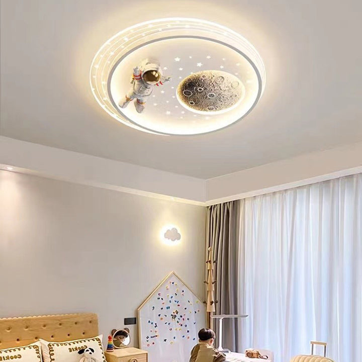 Lustre Plafonnier LED Moderne Minimaliste pour Enfants Astronaute Planète Sphère en Résine Acrylique Fer pour Salon 