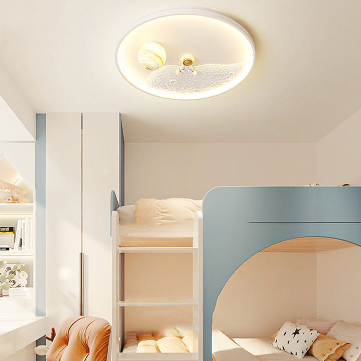 Plafonnier LED en résine acrylique, fer, aluminium Art Déco Moderne pour enfants, avec motif d&