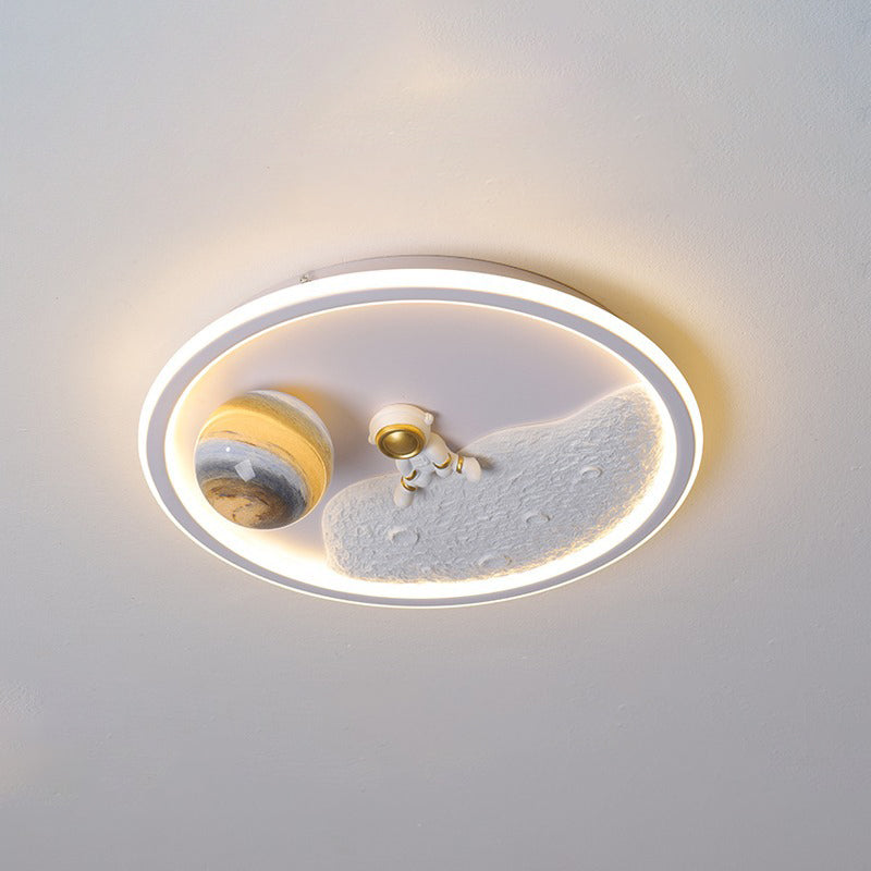Plafonnier LED en résine acrylique, fer, aluminium Art Déco Moderne pour enfants, avec motif d&