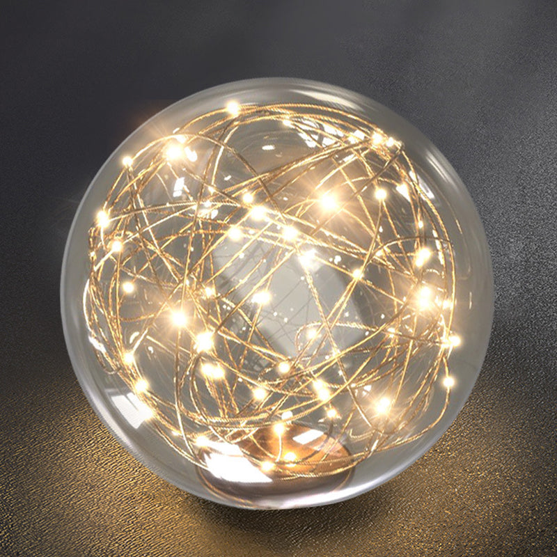 Lustre Plafonnier Semi-Encastré LED en Fer PC Moderne et Luxueux en Forme de Couronne Sphérique pour Chambre 