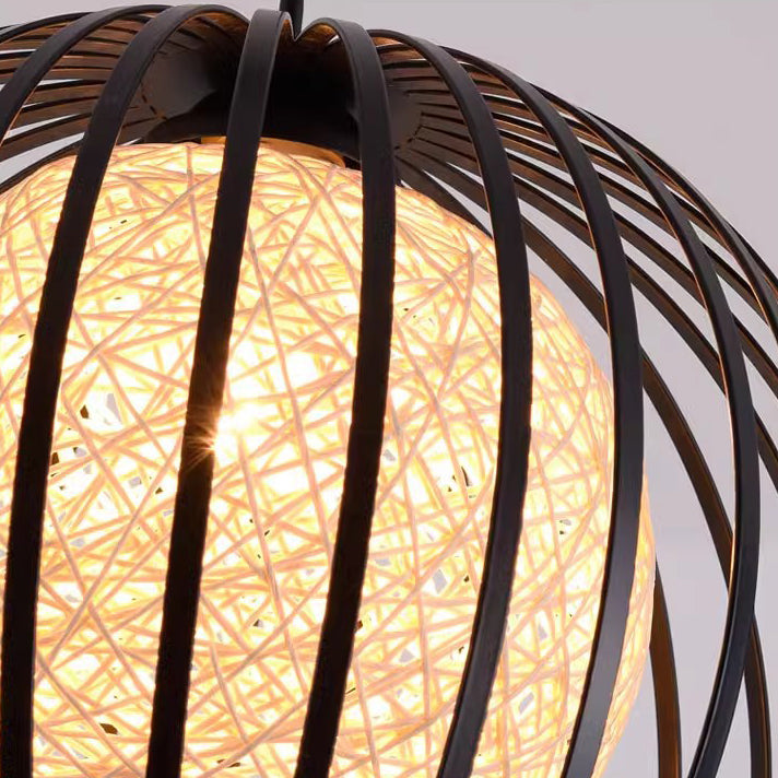 Moderner minimalistischer runder hohler Sesamball Eisen 1-Licht Pendelleuchte für Wohnzimmer 