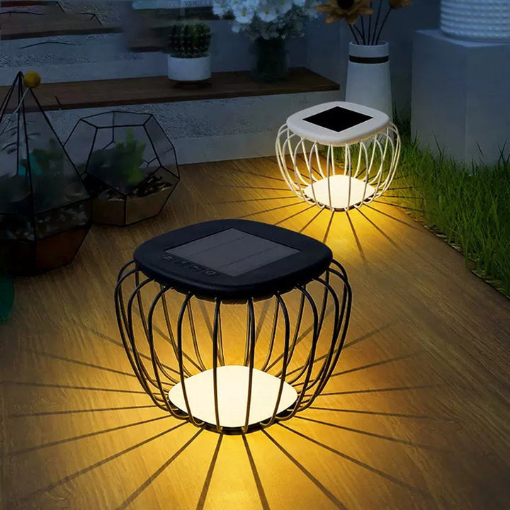 Moderno Minimalista Cuadrado Hueco Solar Impermeable PE Hierro LED Paisaje Exterior Para Patio Exterior 