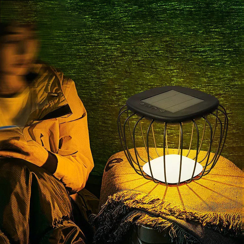 Paysage extérieur LED carré creux minimaliste moderne solaire étanche PE fer pour patio extérieur 