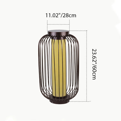 Cilindro de Jaula de Pájaro Tradicional China Falsa Dolomita Acero Inoxidable 1-Luz Paisaje Exterior Para Patio Exterior 