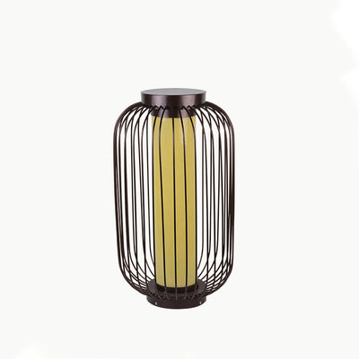 Cilindro de Jaula de Pájaro Tradicional China Falsa Dolomita Acero Inoxidable 1-Luz Paisaje Exterior Para Patio Exterior 