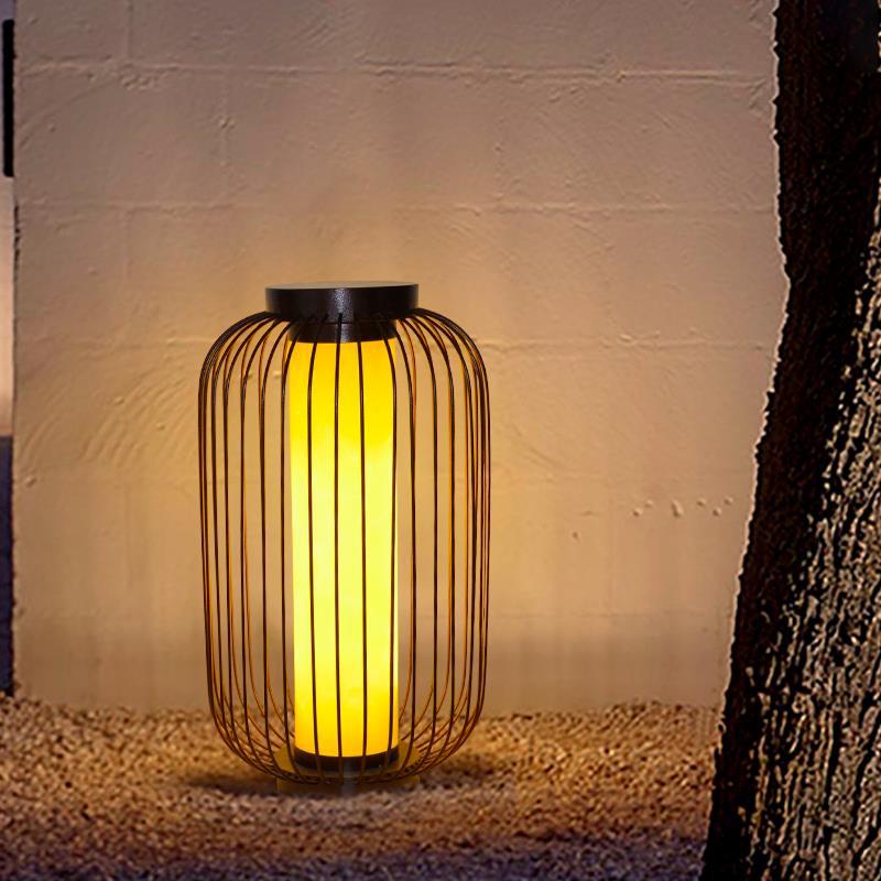Cilindro de Jaula de Pájaro Tradicional China Falsa Dolomita Acero Inoxidable 1-Luz Paisaje Exterior Para Patio Exterior 