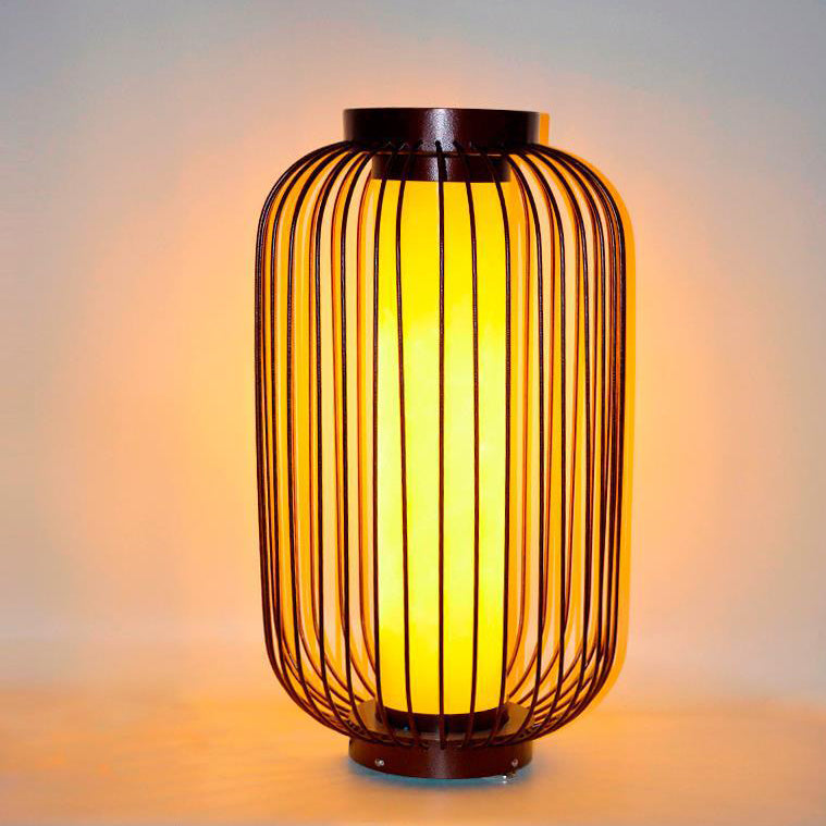 Cilindro de Jaula de Pájaro Tradicional China Falsa Dolomita Acero Inoxidable 1-Luz Paisaje Exterior Para Patio Exterior 