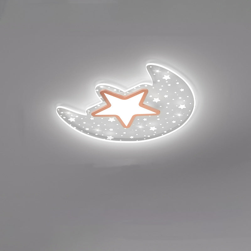 現代ミニマリスト三日月星アクリル鉄LEDフラッシュマウント天井照明 寝室用 