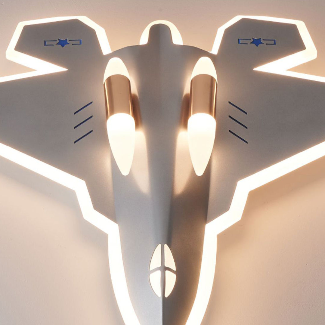 Lumière de plafond à montage LED en acrylique et fer avec avions de chasse pour enfants Art Déco moderne pour salon 