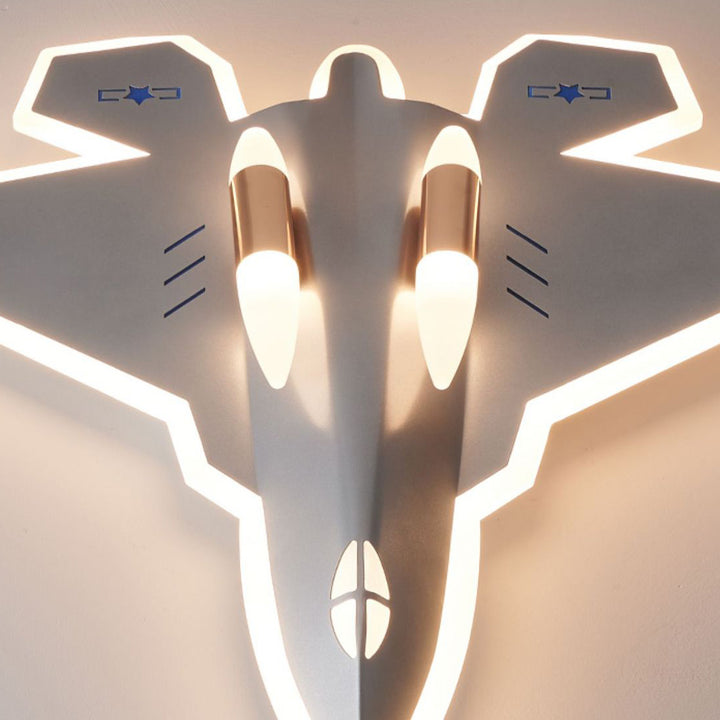 Lumière de plafond à montage LED en acrylique et fer avec avions de chasse pour enfants Art Déco moderne pour salon 