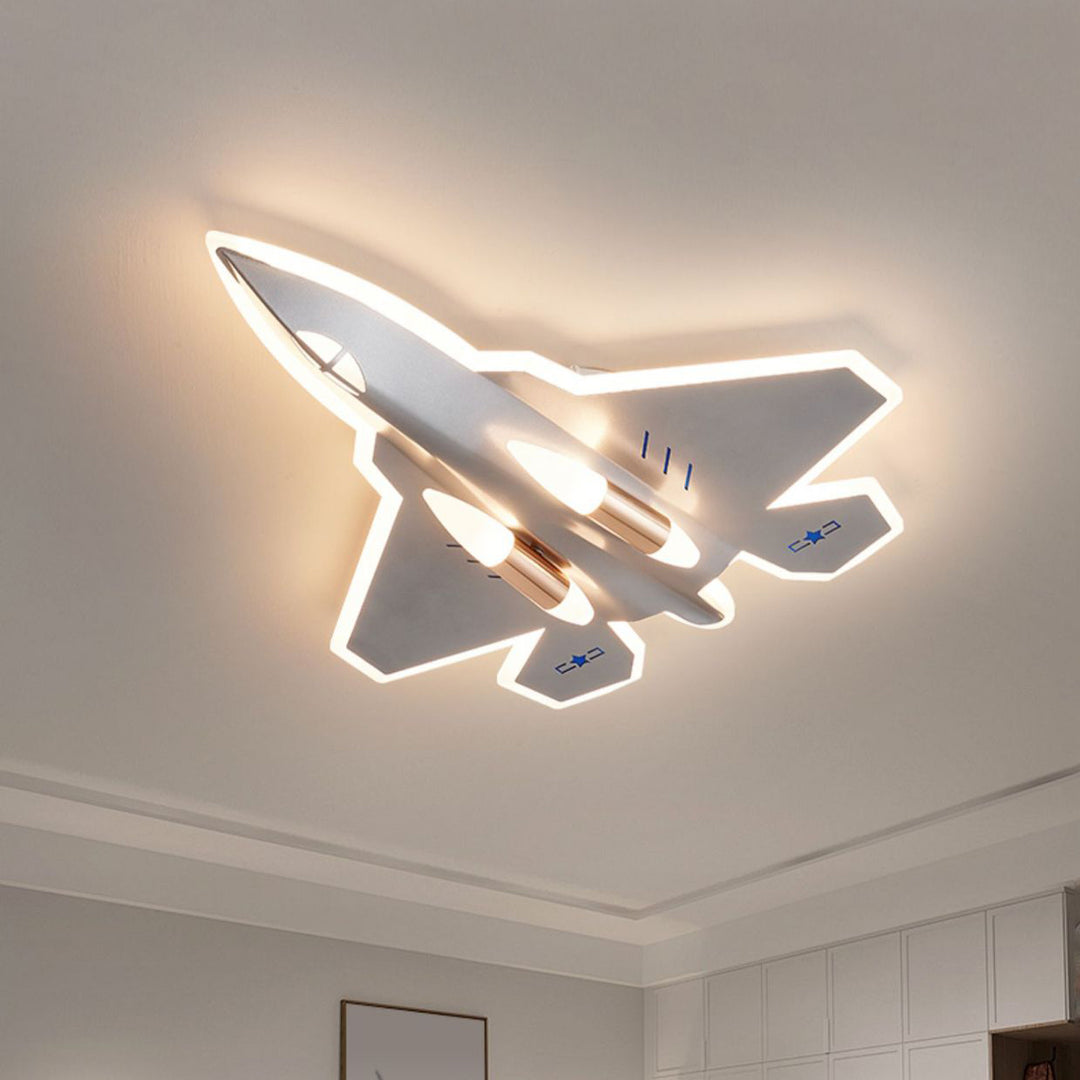 Lumière de plafond à montage LED en acrylique et fer avec avions de chasse pour enfants Art Déco moderne pour salon 