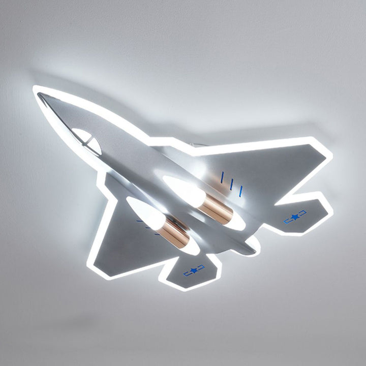 Lumière de plafond à montage LED en acrylique et fer avec avions de chasse pour enfants Art Déco moderne pour salon 