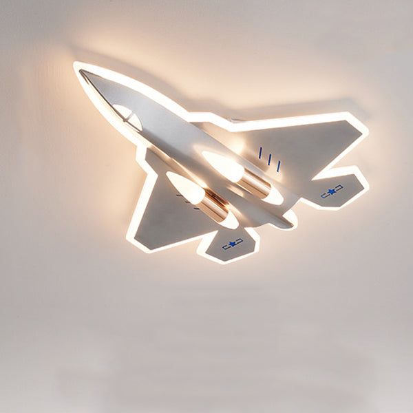Lumière de plafond à montage LED en acrylique et fer avec avions de chasse pour enfants Art Déco moderne pour salon 