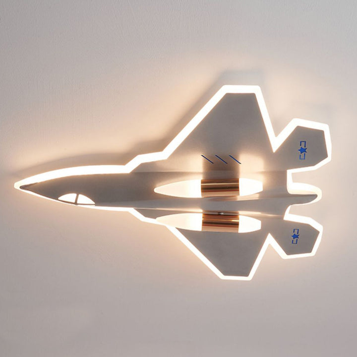Lumière de plafond à montage LED en acrylique et fer avec avions de chasse pour enfants Art Déco moderne pour salon 