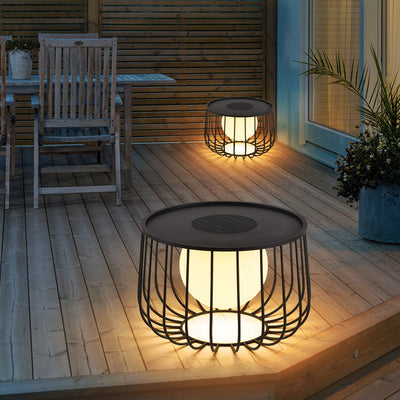 Moderne Einfachheit Durchbrochenes Rundkugel-Solar-PE-Edelstahl-LED-Außenlandschaft Für Außenpatio 