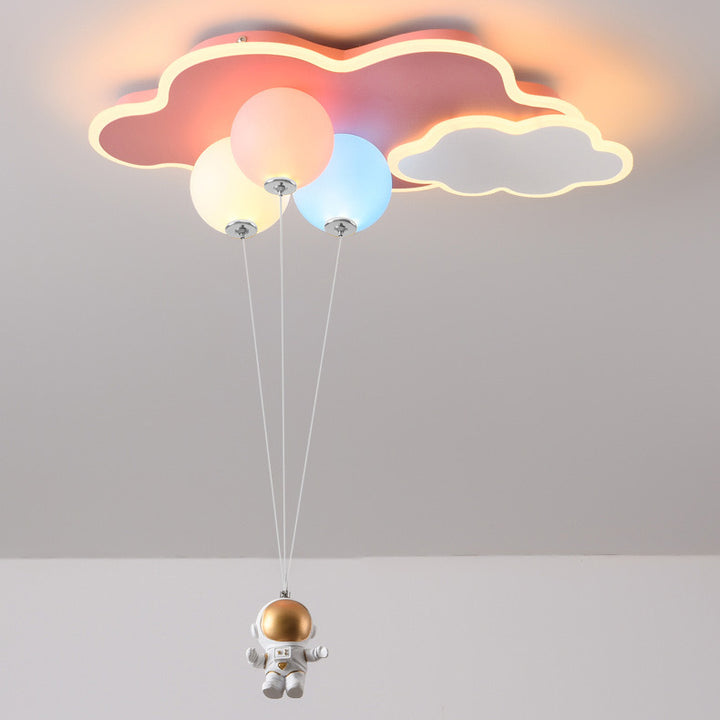 Lustre Plafonnier LED Moderne Minimaliste pour Enfants avec Nuage de Ballon Astronaute en Matériel Acrylique PE pour Salon 