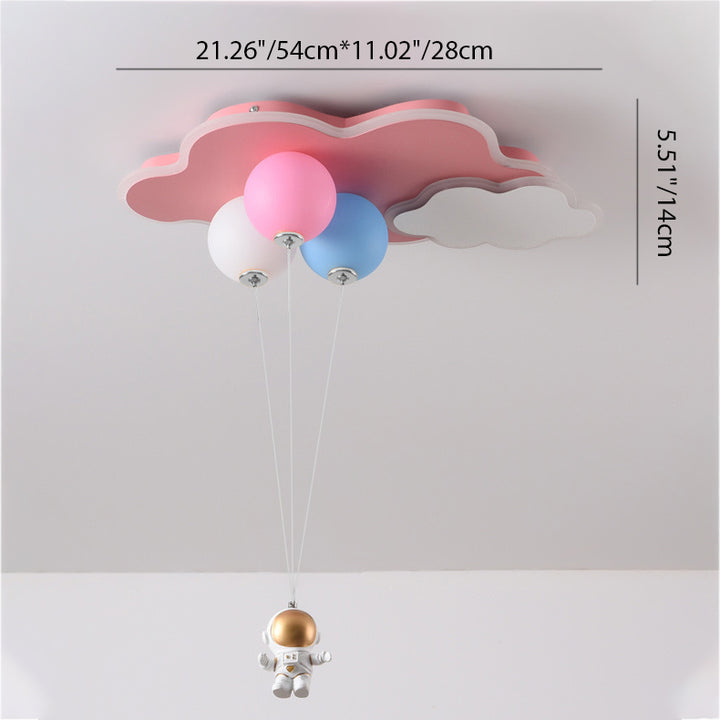 Lustre Plafonnier LED Moderne Minimaliste pour Enfants avec Nuage de Ballon Astronaute en Matériel Acrylique PE pour Salon 
