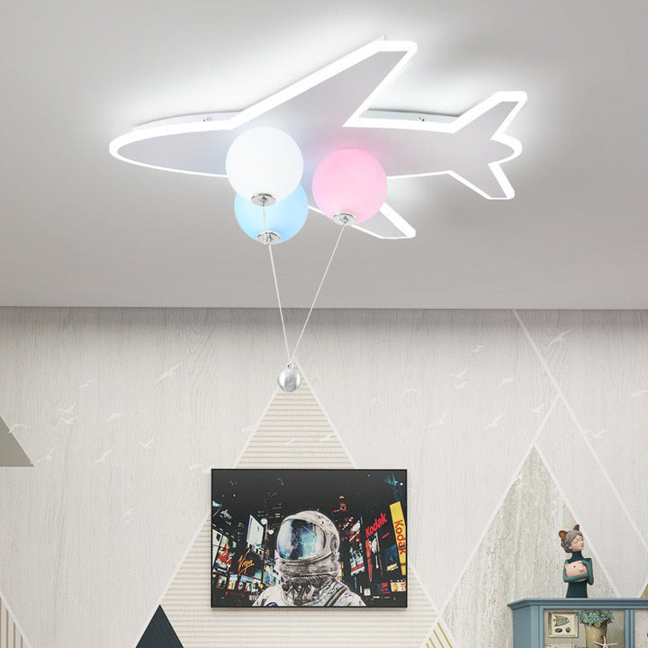 Lumière de plafond LED moderne Art déco pour enfants avec avions et ballons en matériel acrylique pour salon 