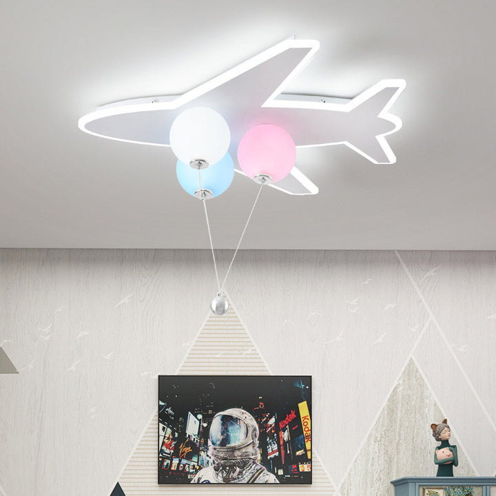 Lumière de plafond LED moderne Art déco pour enfants avec avions et ballons en matériel acrylique pour salon 