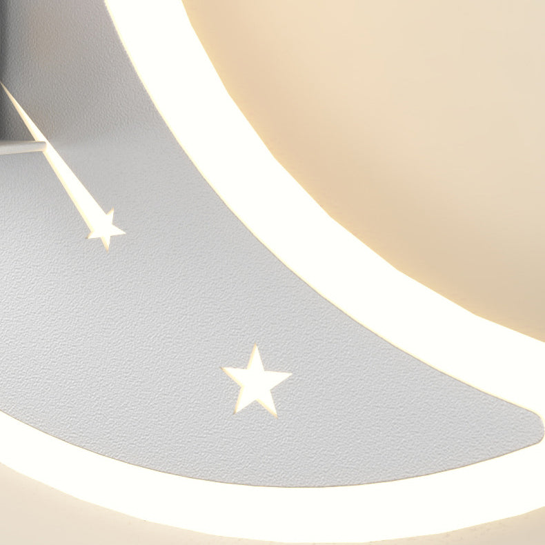 Lampe applique murale LED en résine acrylique avec matériel astronaute étoile croissant de lune Art Déco moderne pour salon 