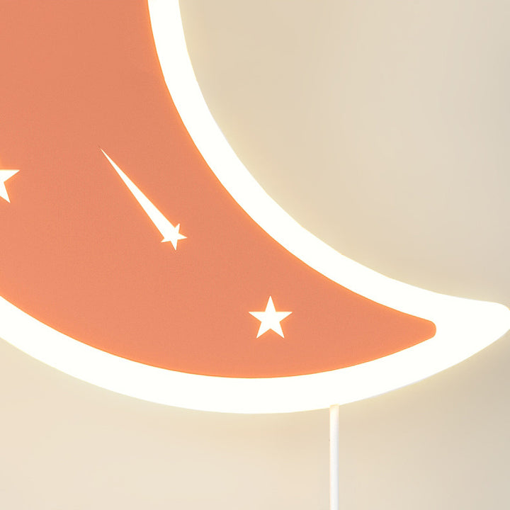 Lampe applique murale LED en résine acrylique avec matériel astronaute étoile croissant de lune Art Déco moderne pour salon 