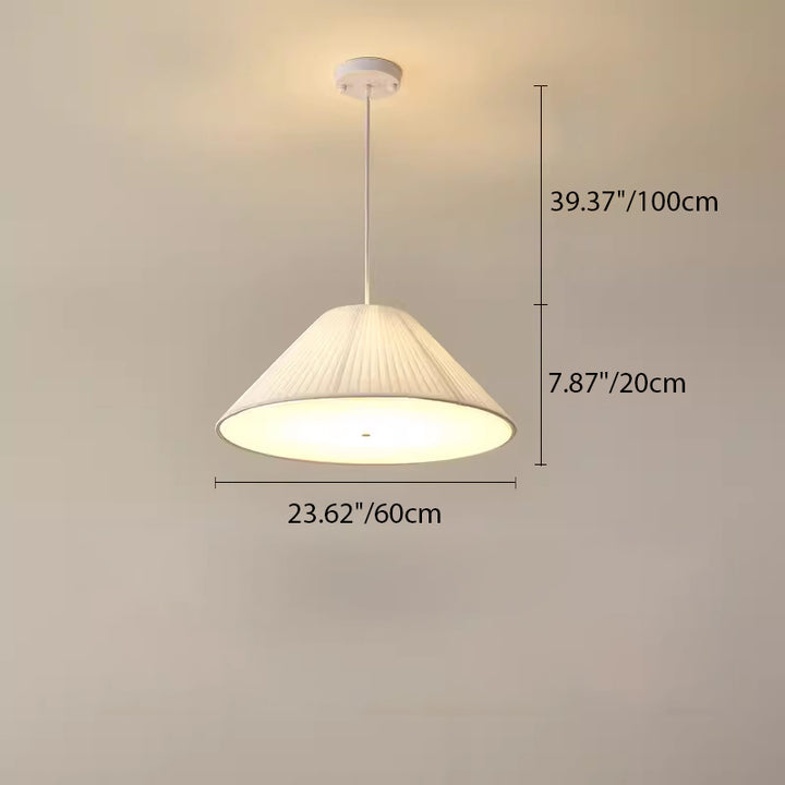Lustre Contemporain Scandinave Rond à Volants Cône Tissu Acrylique Fer 4/5 Lumières Pour Salon 