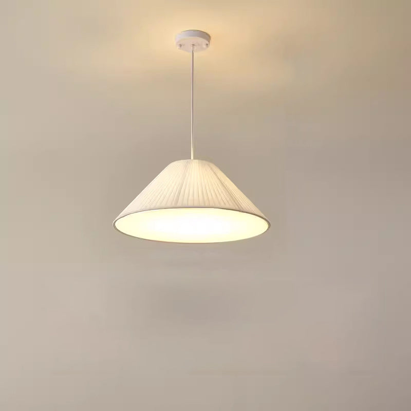 Lustre Contemporain Scandinave Rond à Volants Cône Tissu Acrylique Fer 4/5 Lumières Pour Salon 