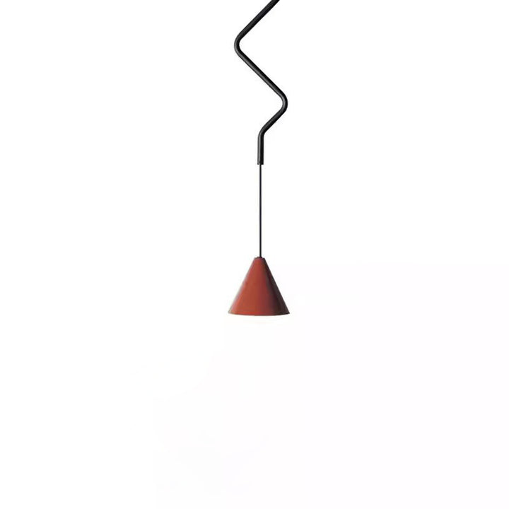 Zeitgenössische skandinavische wellenförmige Linie konische Eisen-Aluminium 1-Licht Pendelleuchte für Wohnzimmer 