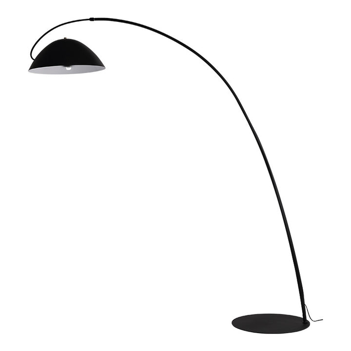 Lampe de sol contemporaine scandinave en métal de fer incurvé semi-circulaire avec un abat-jour en marbre pour salon 